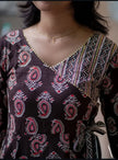 Lace work cotton kurta set with malmal dupatta