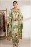 Light green digital print suit set for women in Roman silk
