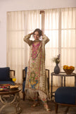 Double-shade muslin Mirror Work Anarkali Kurti Set with plazzo