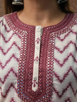 Cotton mirror embroidery kurti set for women 2025