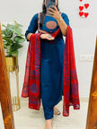 Festive cotton kurta pant set in 4 vibrant colors