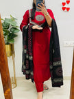 Hand adda mirror embroidery kurti set with tassel detail