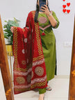 Elegant kurti dupatta set with mirror work for Navratri and Diwali