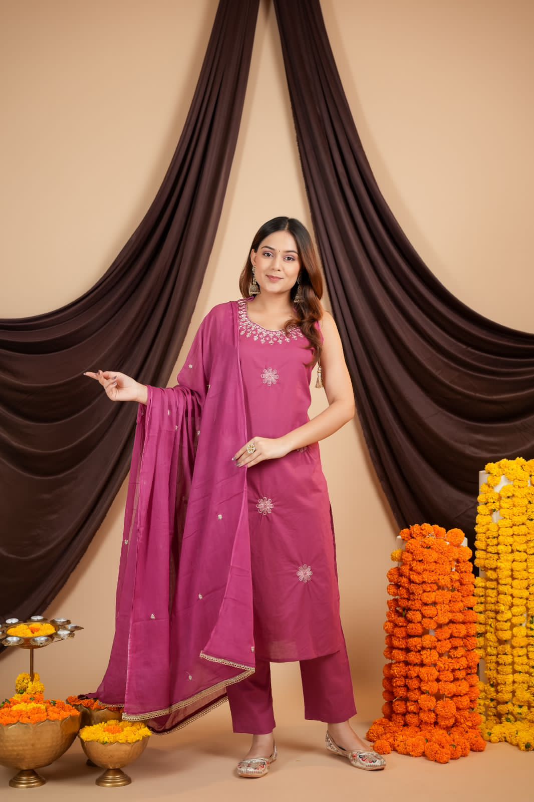 Premium Mirror Embroidery Anarkali Kurti for Festive Look