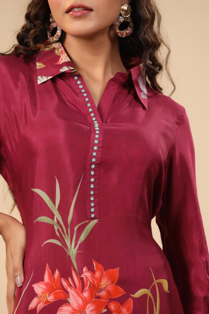 Designer Muslin Kurta Set with Hand Work