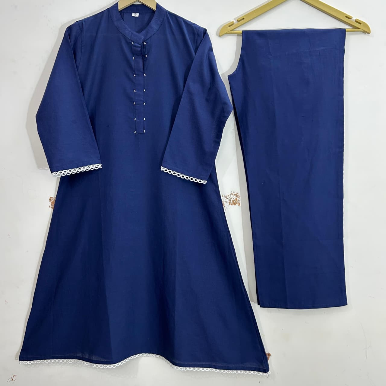 Shyamal Blue Beaded Cotton Co-ord