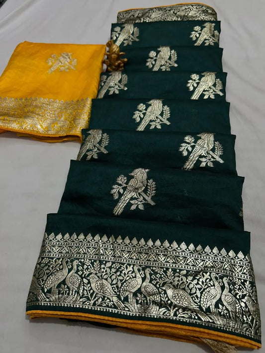 Summer special Nylon Dola Silk saree with zari weaving