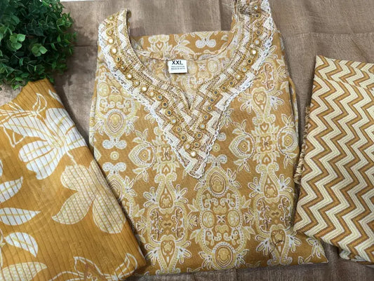 office wear straight cotton kurti set