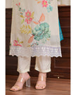 3-piece organza suit set with chanderi silk pants