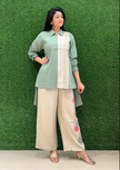 Premium cotton co-ord set with embroidered kurti and palazzo pants