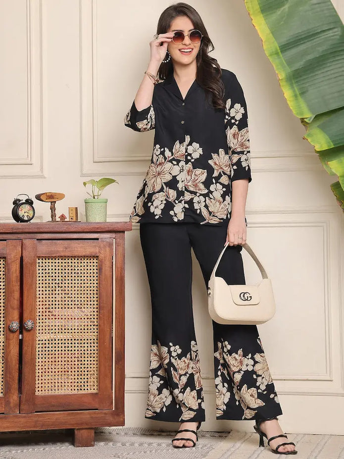 Cotton 60×60 discharge print co-ord set with modern silhouette