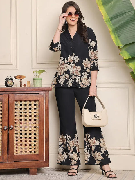 Cotton 60×60 discharge print co-ord set with modern silhouette