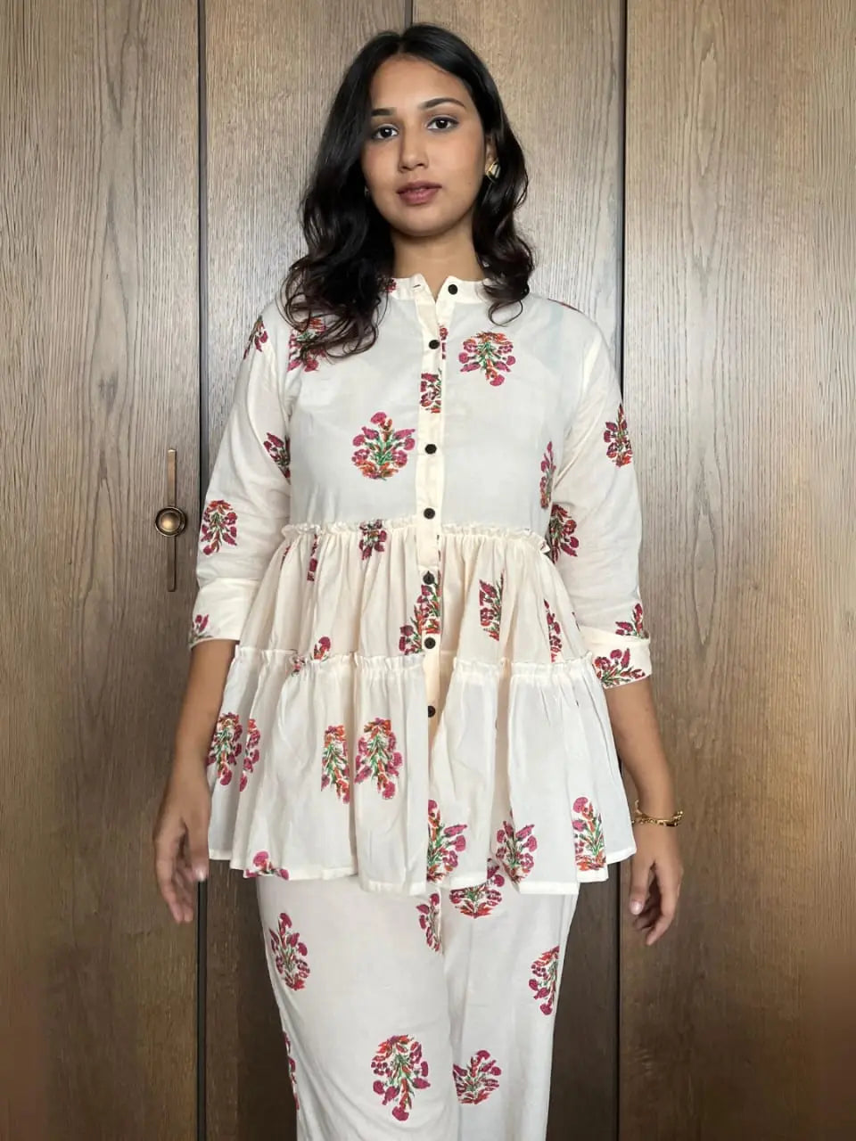 Designer cotton kurti pant co-ord set for everyday casual wear