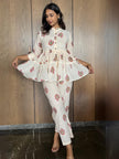 Printed cotton co-ord set with kurti pant in pure cotton fabric