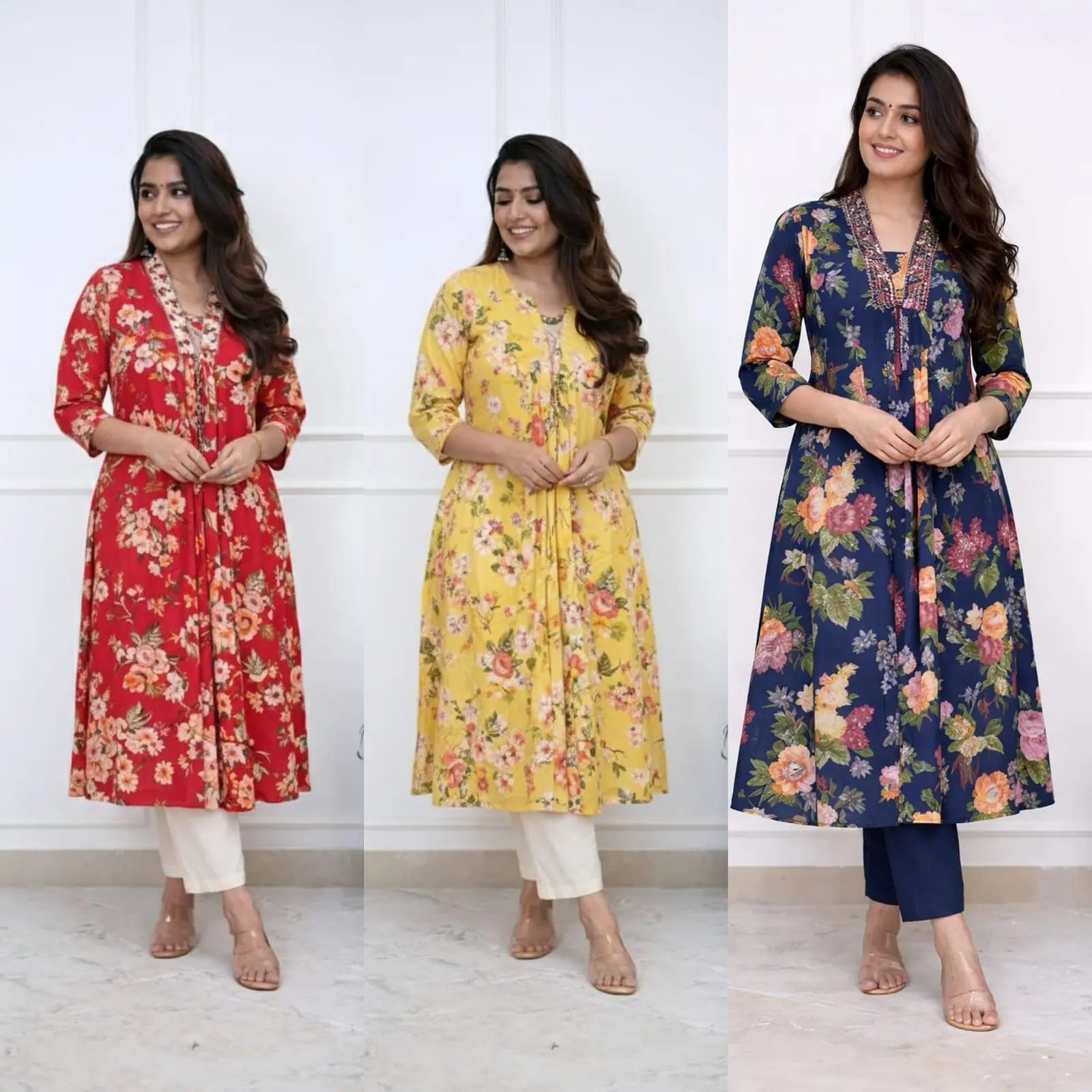 Printed soft rayon kurti pant set for women summer wear