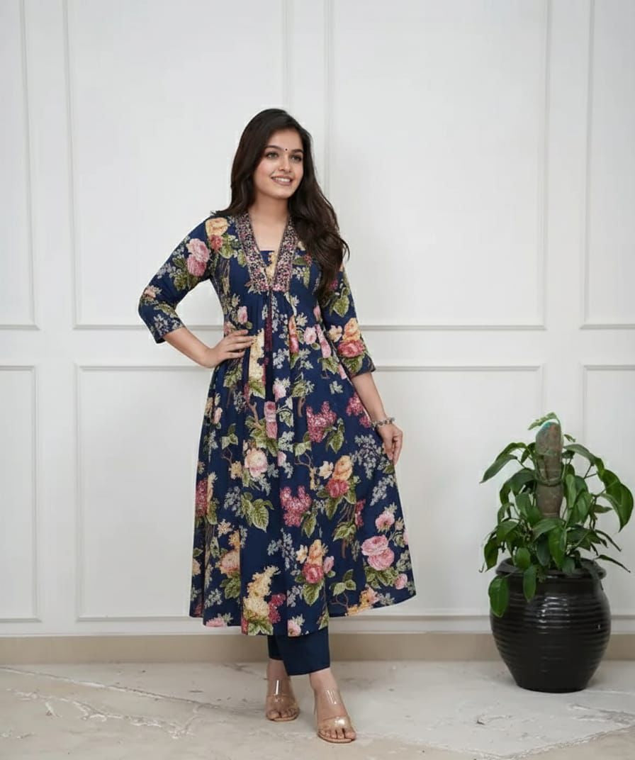 Women’s summer kurti pant set in breathable rayon fabric