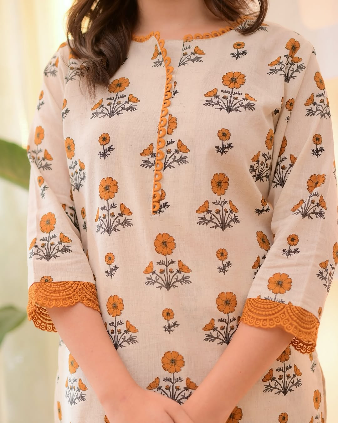 Chikankari cotton kurti set for women

