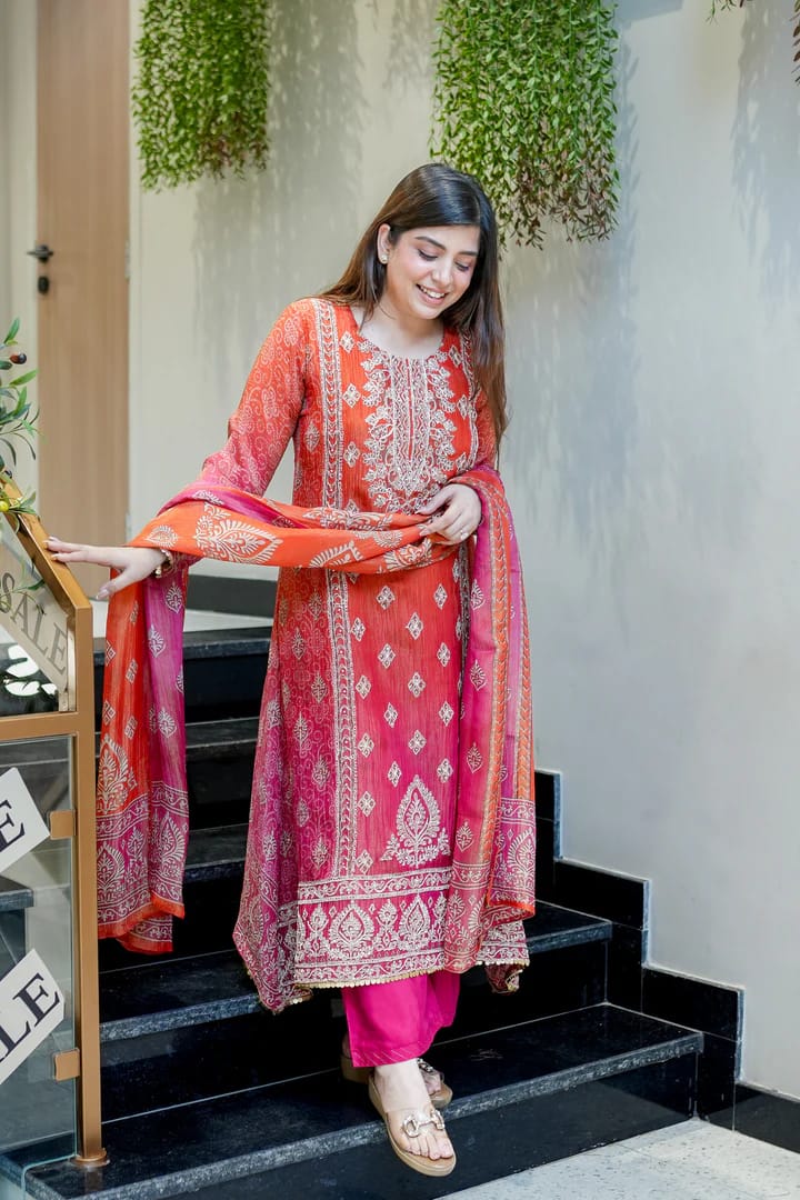 Chandani festive suit set with silk pants
