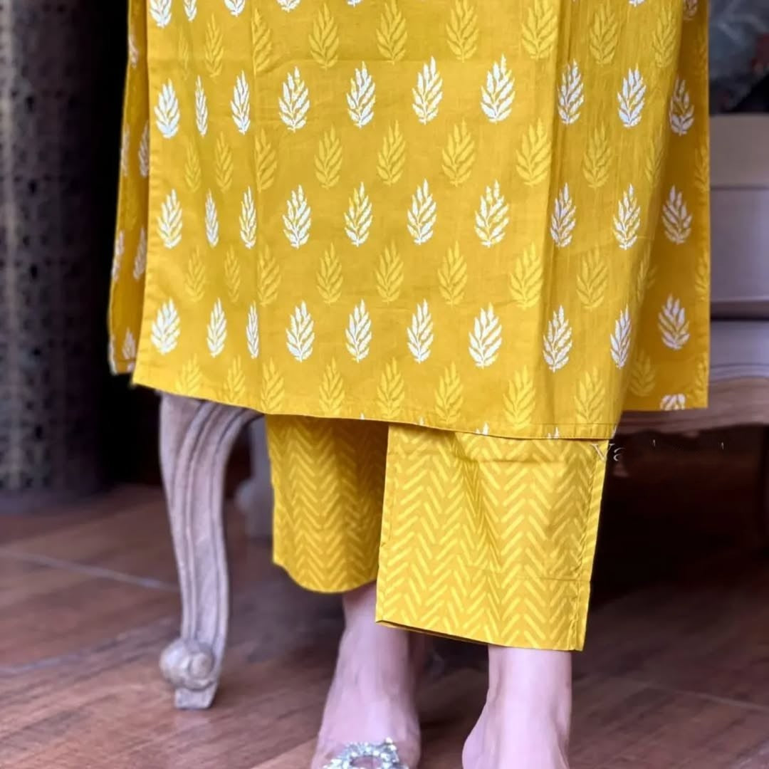 Cozy ethnic winter outfit with cotton kurti and warm jacket