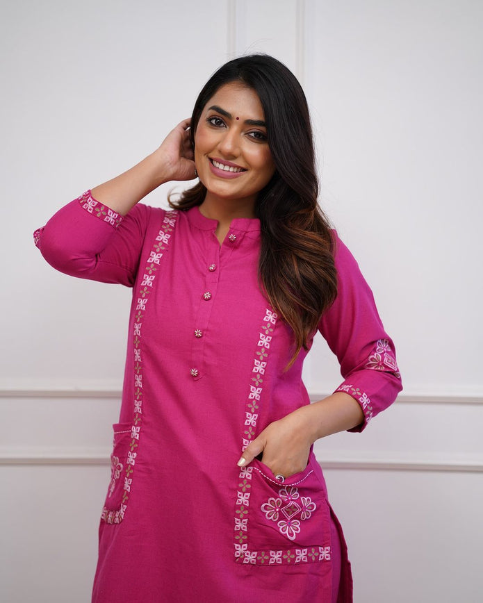 Classy office wear rayon kurti pant set for women