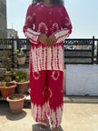 Shibori Print Co Ord Set for Women Collar Neck Kurti Set