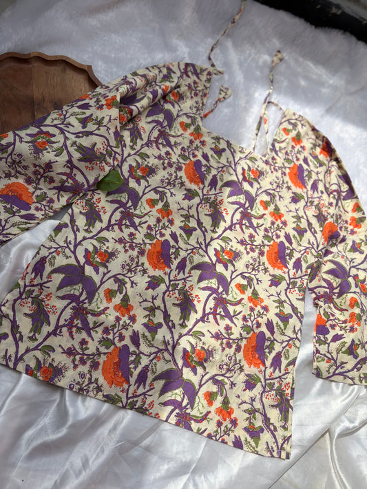 Short Kurti for Jeans Women Cotton Bell Sleeve Kurti Top