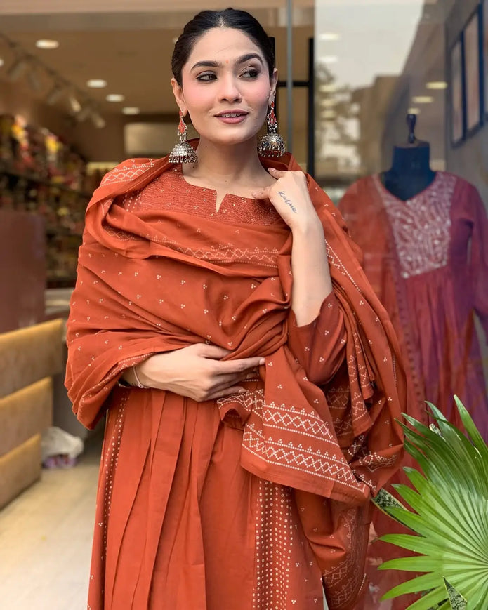 Elegant pure cotton kurta set with silver detailing