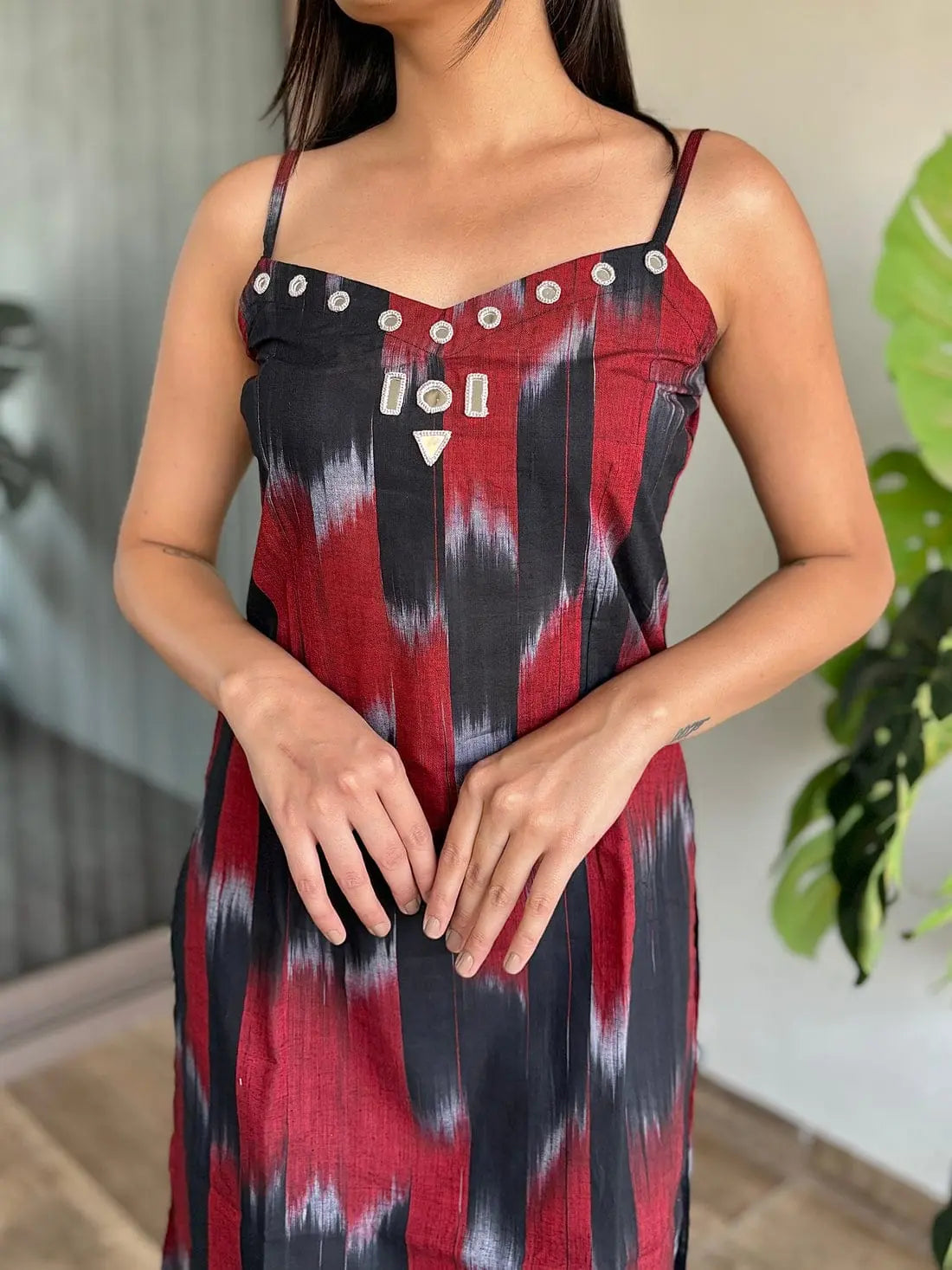 Printed summer cotton kurti set in sleeveless design