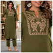 Women’s straight cotton kurta and pant set for daily wear