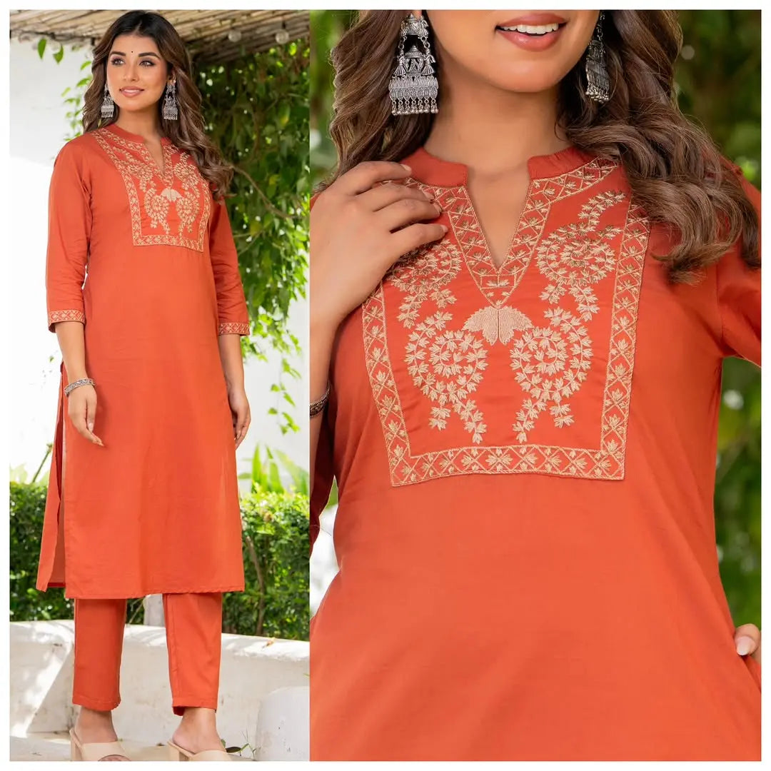 Premium cotton kurta set with pant for office and casual wear