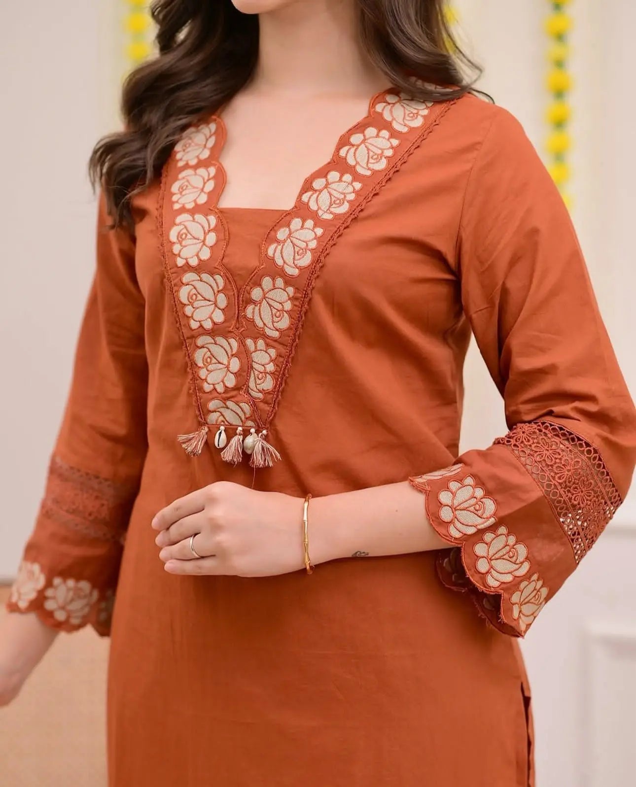 Noor-e-Nazneen Straight Cotton Kurta Set with Dupatta