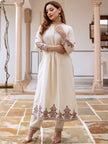 Cotton flex kurti pant set with thread embroidery and pintex work