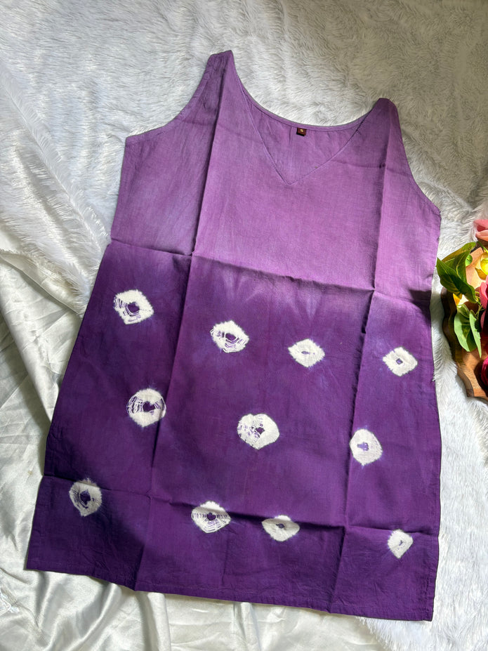 Sleeveless Tie Dye Short Kurti for Jeans