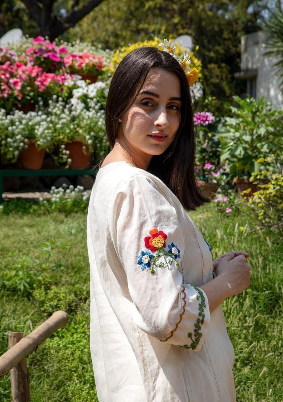 Traditional kalidar cotton kurta outfit

