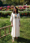 Kalidar kurta set with colourful threadwork

