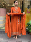 Festive Cotton Kurti Set with Sequin and Tassel Work