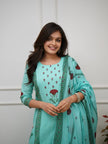 Full 3-piece cotton suit set with pants and dupatta