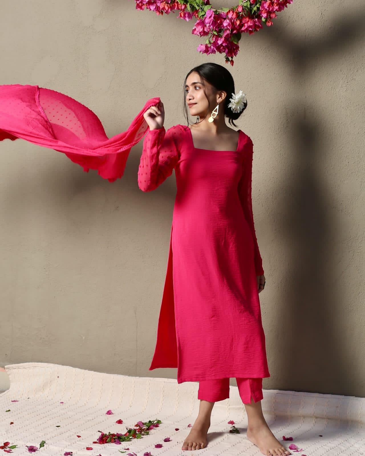 Sanaya Cotton Suit Set with Elegant Georgette Dupatta
