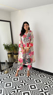 Aashna Cotton Floral Printed Kurta Pant Set with Elegant Lace Work
