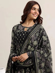 Dupatta draped cotton Anarkali suit 