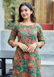 Pure cotton kurta pant set with pintex work