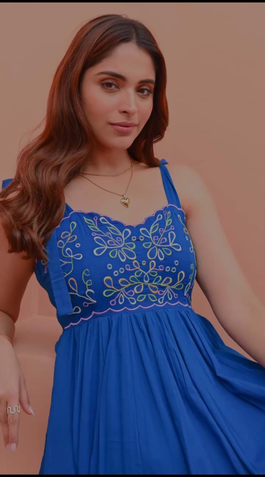Cut work detail on summer cotton dress

