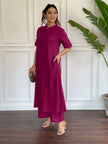 Pink A-line cotton kurta set for casual ethnic wear

