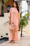 Pure cotton kurta with embroidery and flex pant

