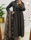 Festive cotton kurti set with hand embroidery and dupatta

