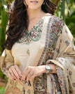 Machine thread work on cotton kurta front and pant

