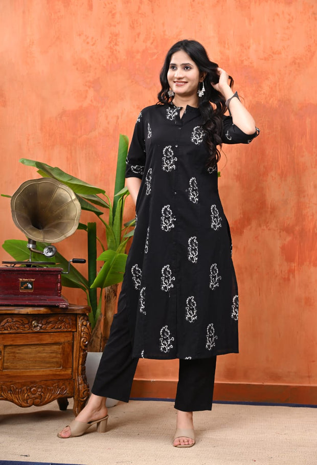 Saanvika Summer Cotton Kurta Pant Set