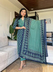 Falak Handcrafted Azrak Cotton Suit Set