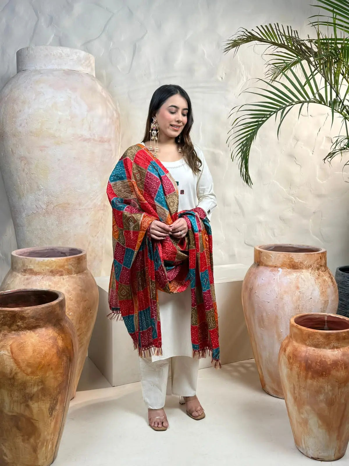 Off-white khadi flex cotton suit set with embroidery – festive Rakhi look

