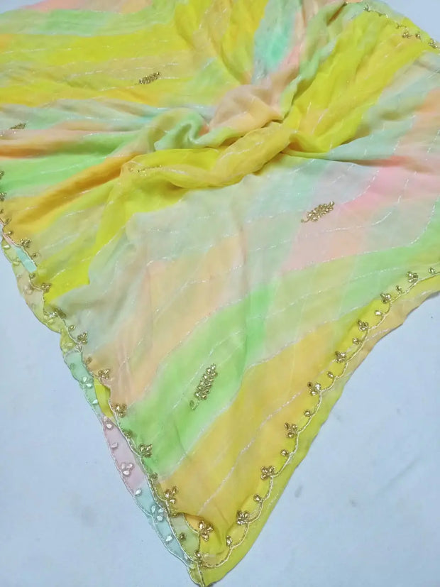 Soft fabric festive saree with butta design

